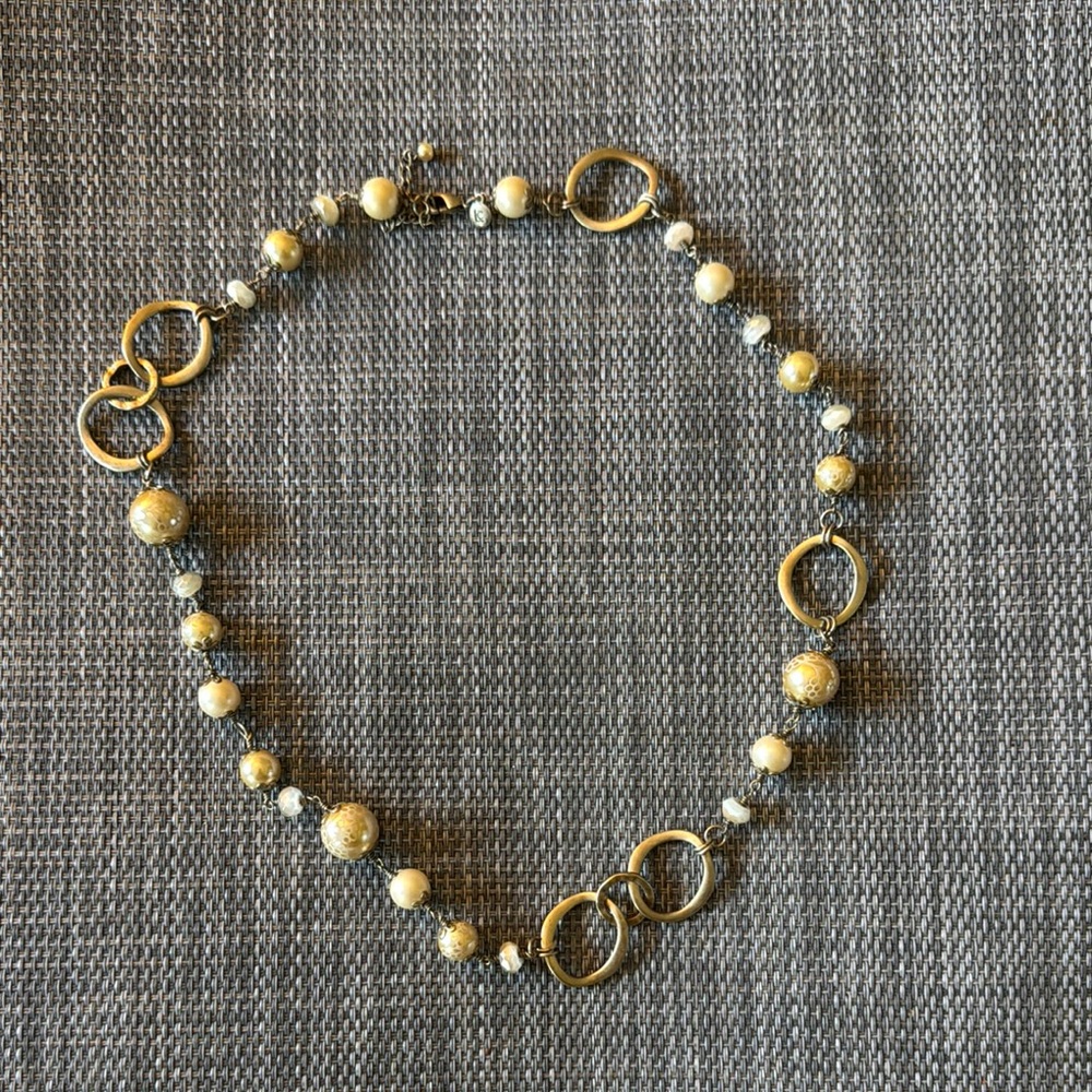 Elegant Gold and Silver Beaded Necklace